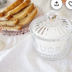 Anthropologie glass home sugar dish